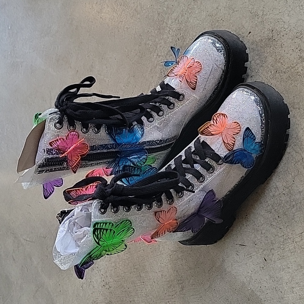 Dolls Kill Club Exx Terrarium Butterfly Boots